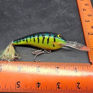 Strike King Deep Diver Crankbait Green Tiger Stripe Glitter Fishing Lure